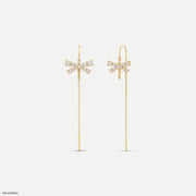 Flutter Glint Sui Dhaga Diamond Earrings 9K Yellow Gold