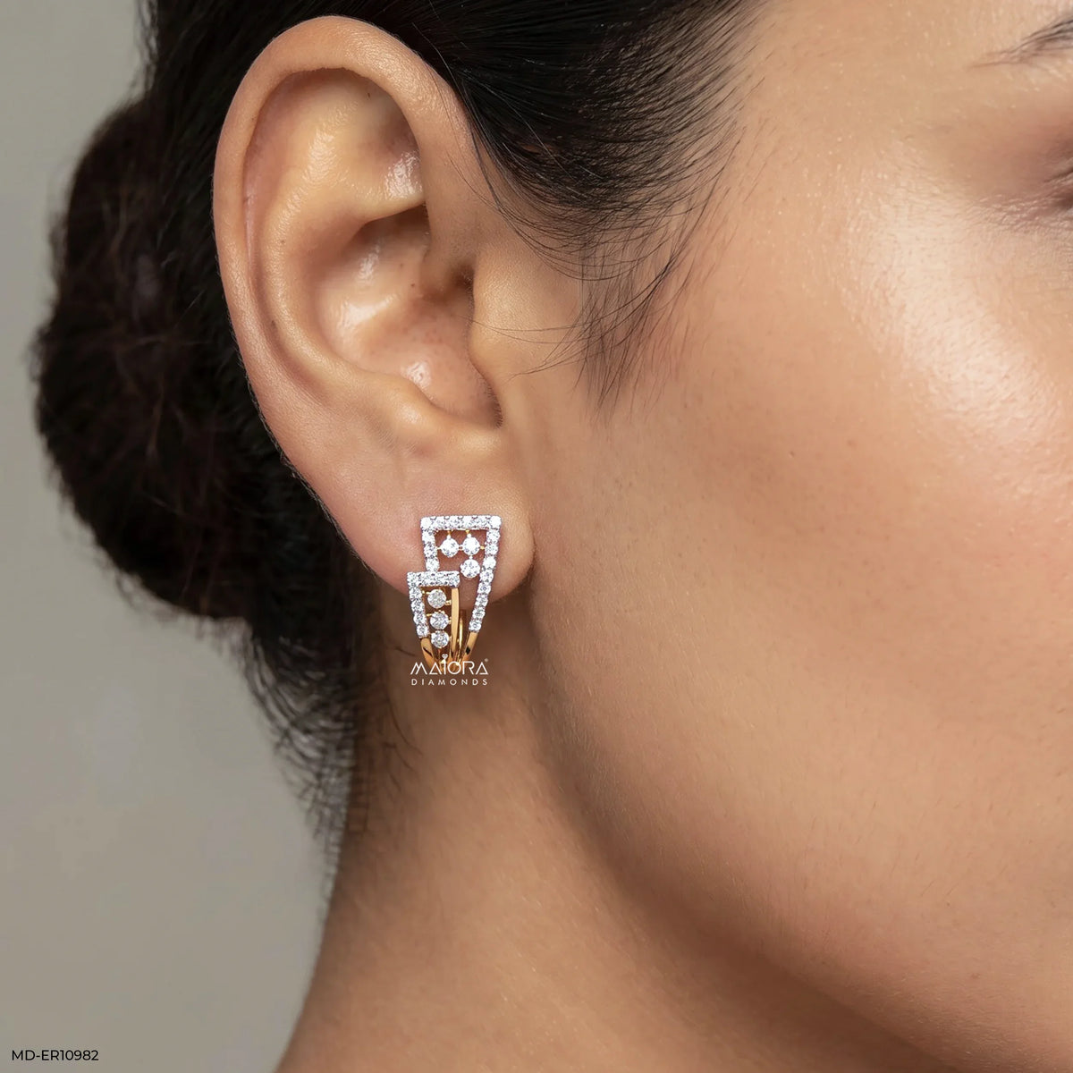 Layered Twist Diamond Bali Earrings