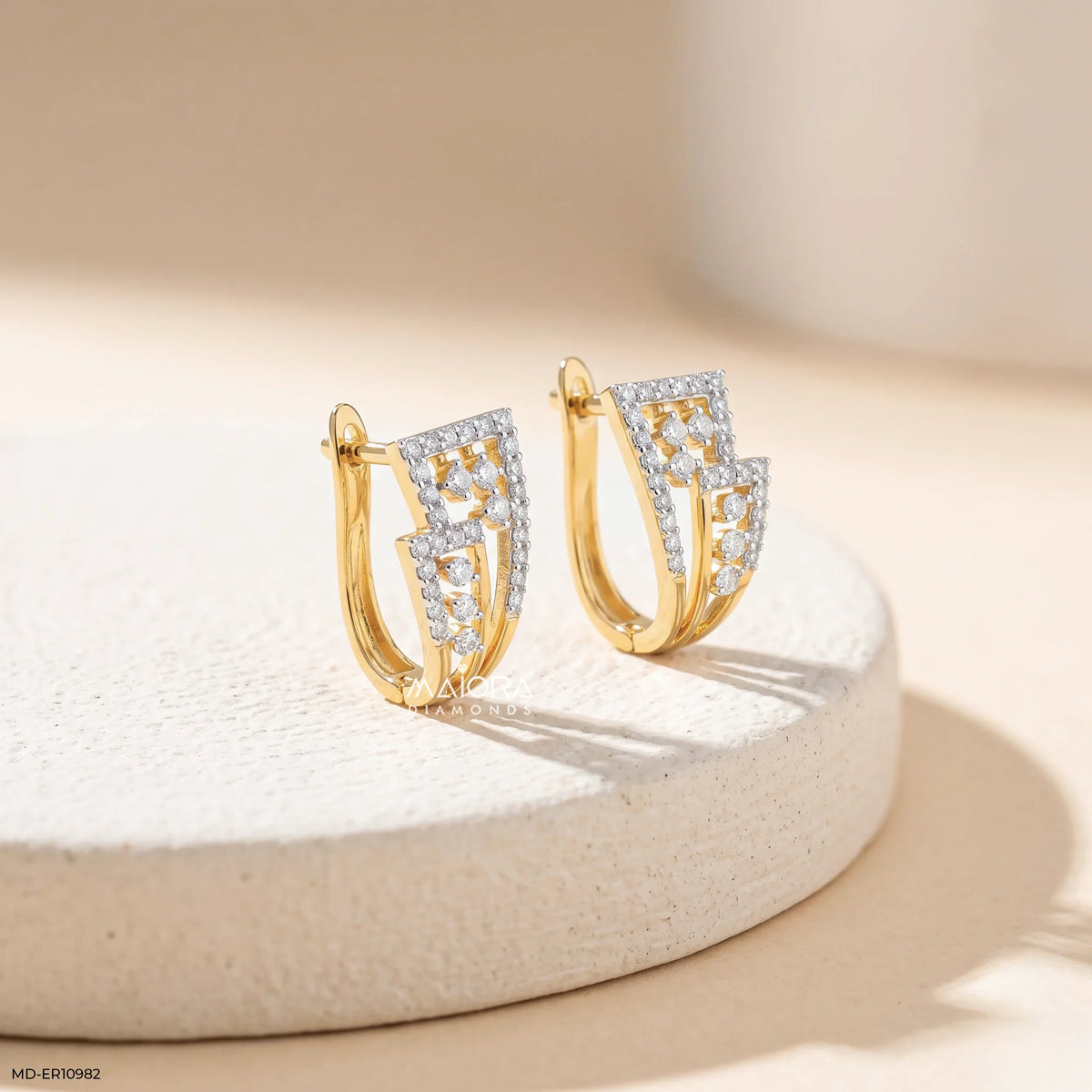Layered Twist Diamond Bali Earrings