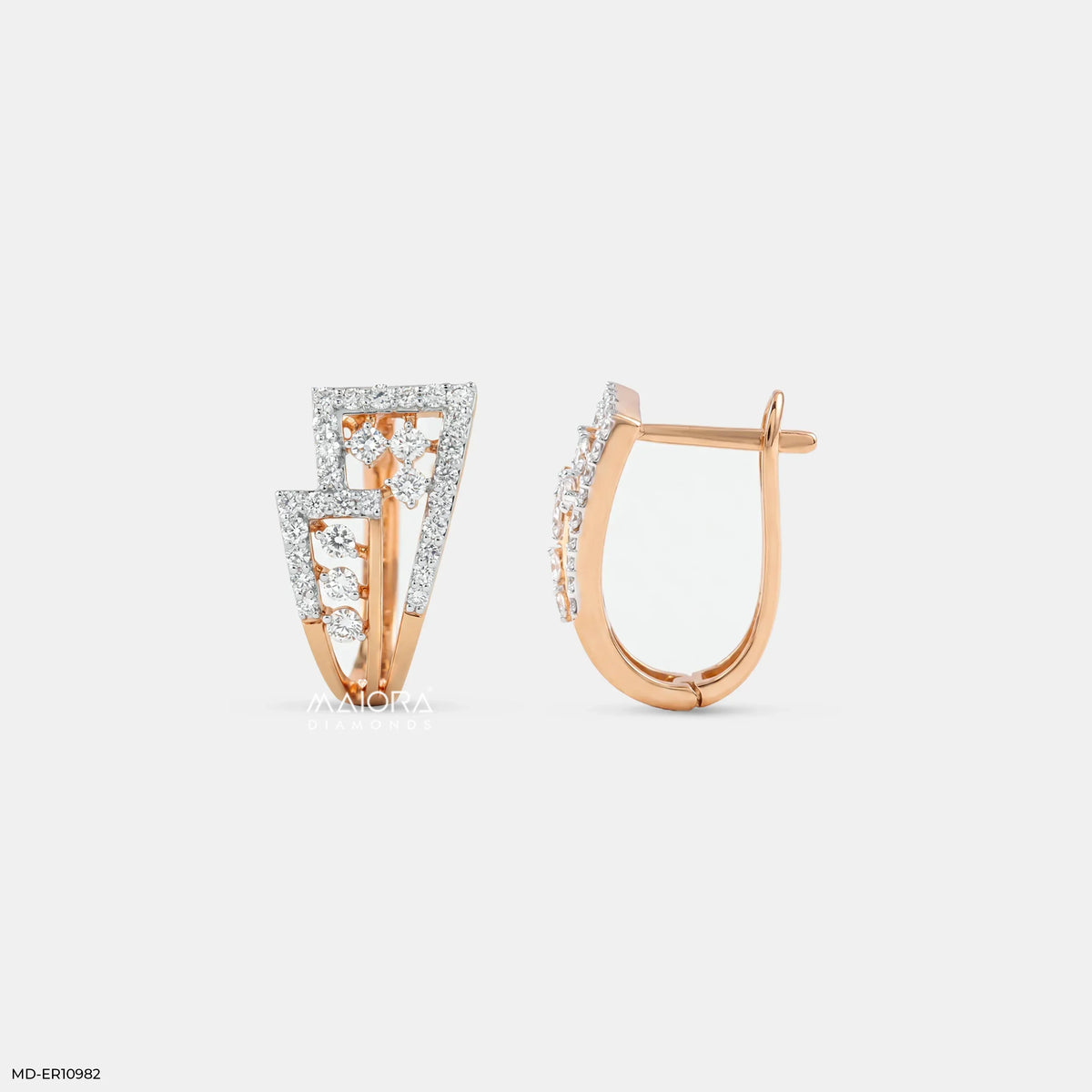 Layered Twist Diamond Bali Earrings