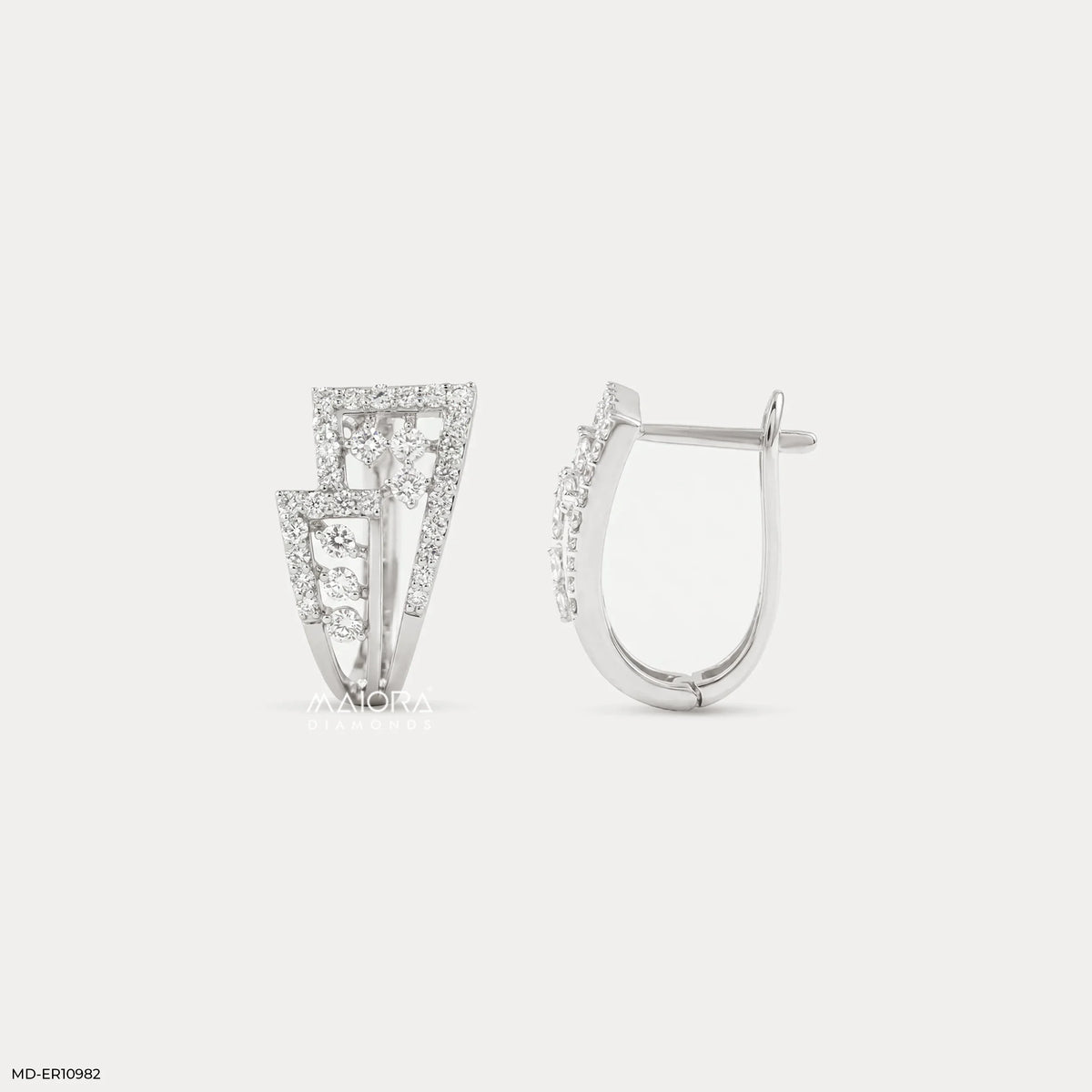 Layered Twist Diamond Bali Earrings