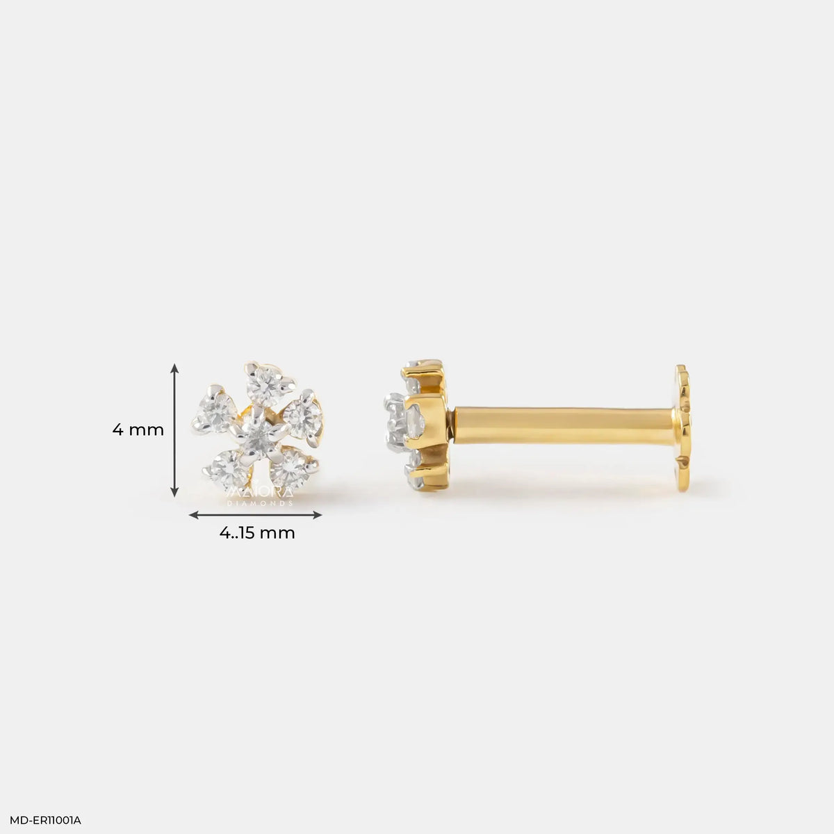 Petit Floral Diamond Studs Earrings