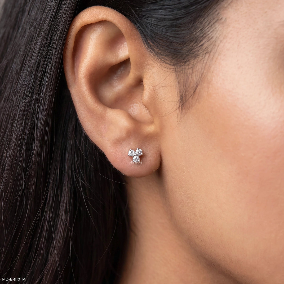 Trio Round Diamond Studs Earrings