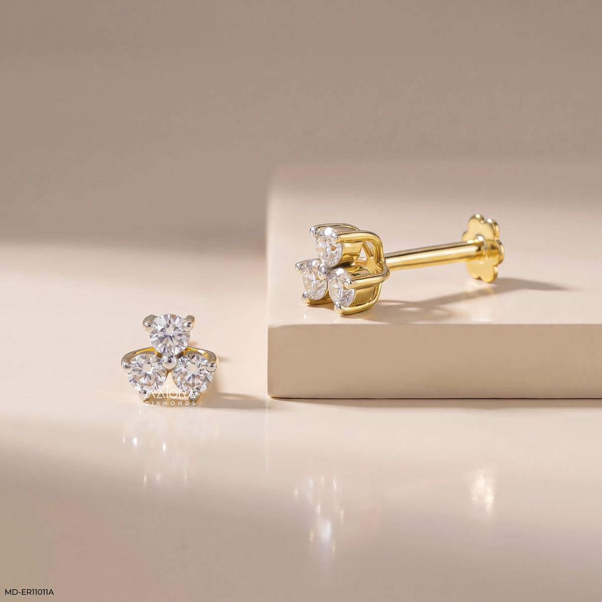 Trio Round Diamond Studs Earrings
