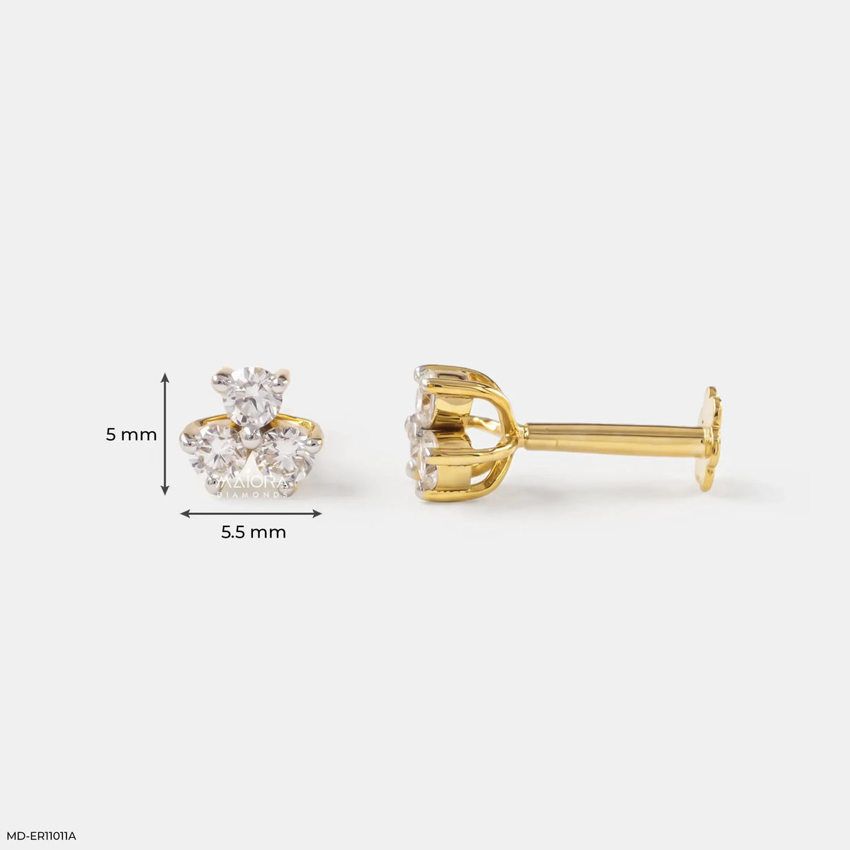 Trio Round Diamond Studs Earrings