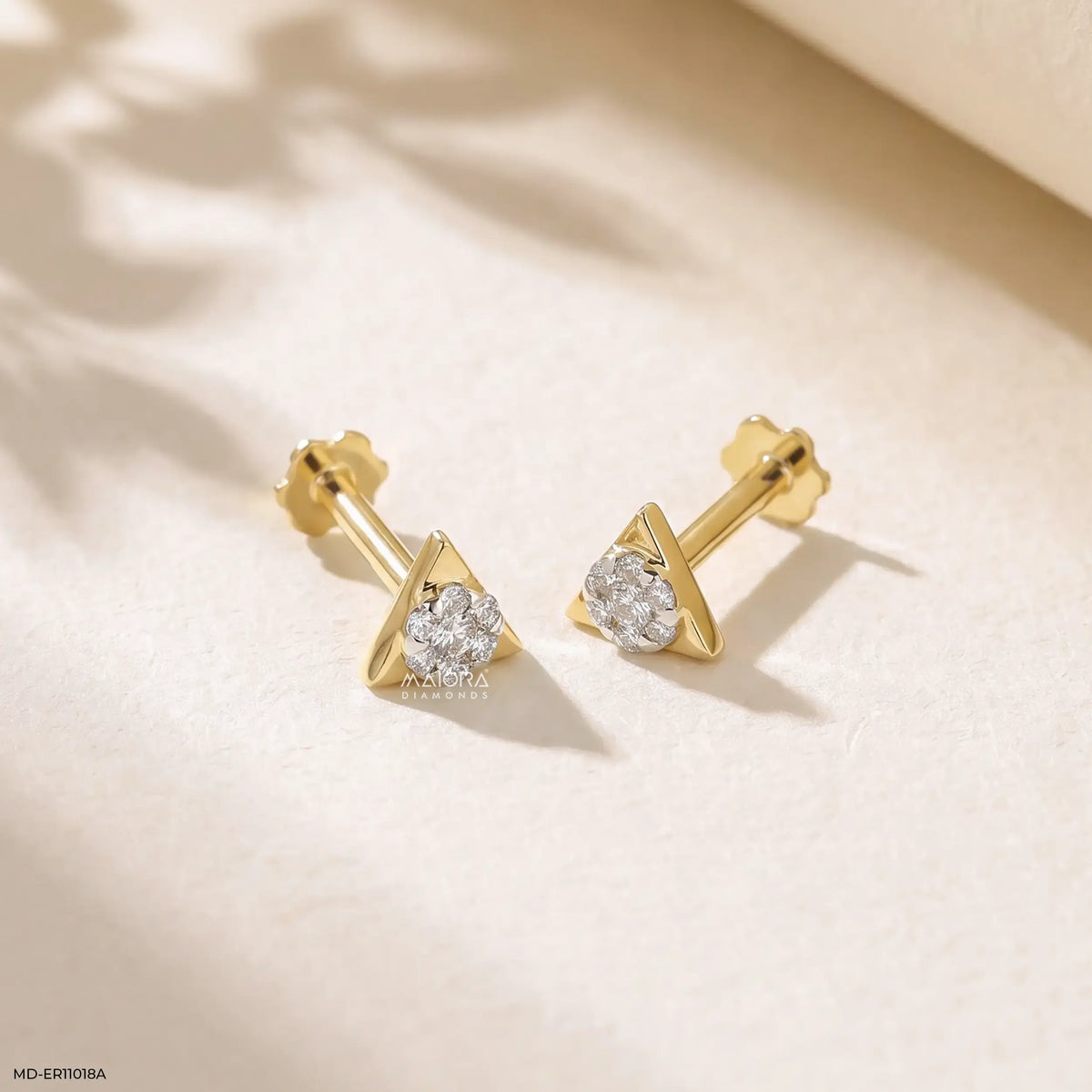 Classic Trillion Cluster Diamond Studs Earrings