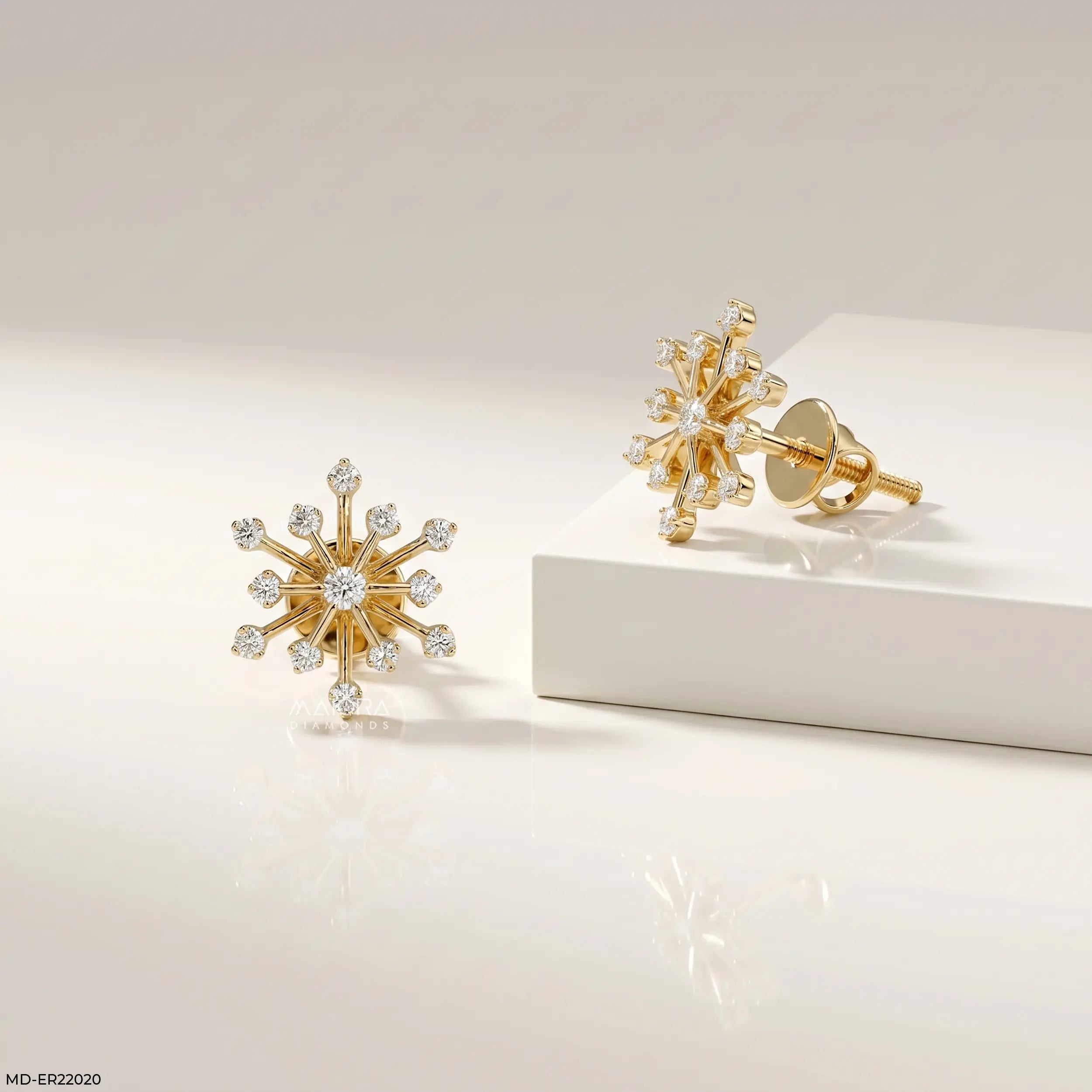 0.43 Carat Stella Polaris Lab Diamond Earrings 9K Yellow Gold