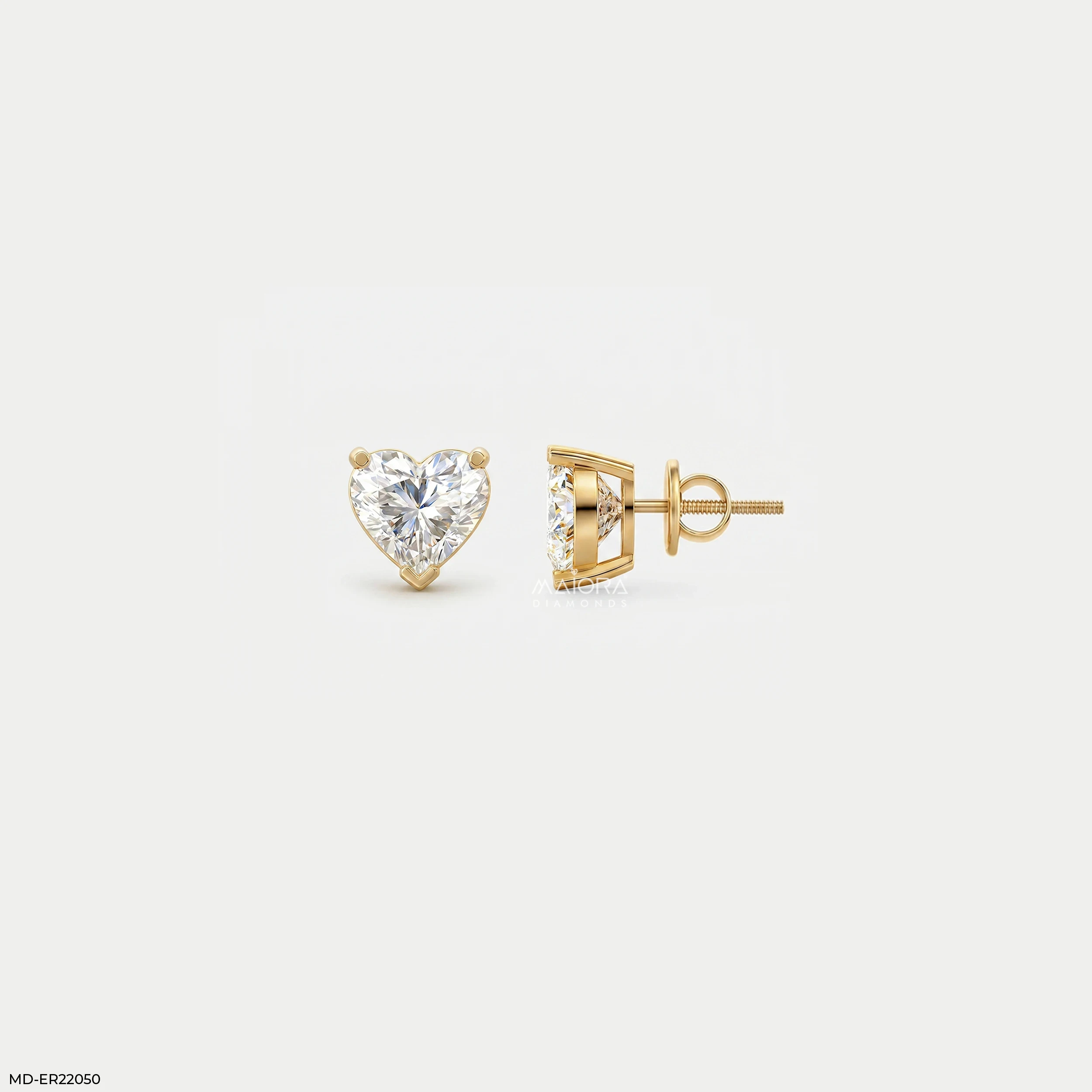 Triple Heart Dangle Diamond Earrings 14K Rose Gold