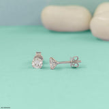 Classic Round Solitaire Diamond Stud Earrings 925 Sterling Silver