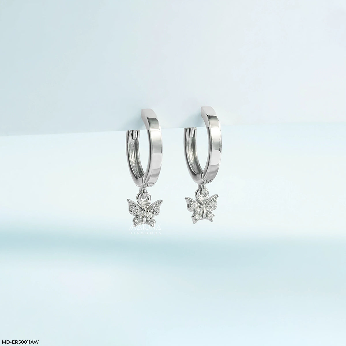 Fly Charm Diamond Bali Earrings