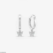 Fly Charm Diamond Bali Earrings