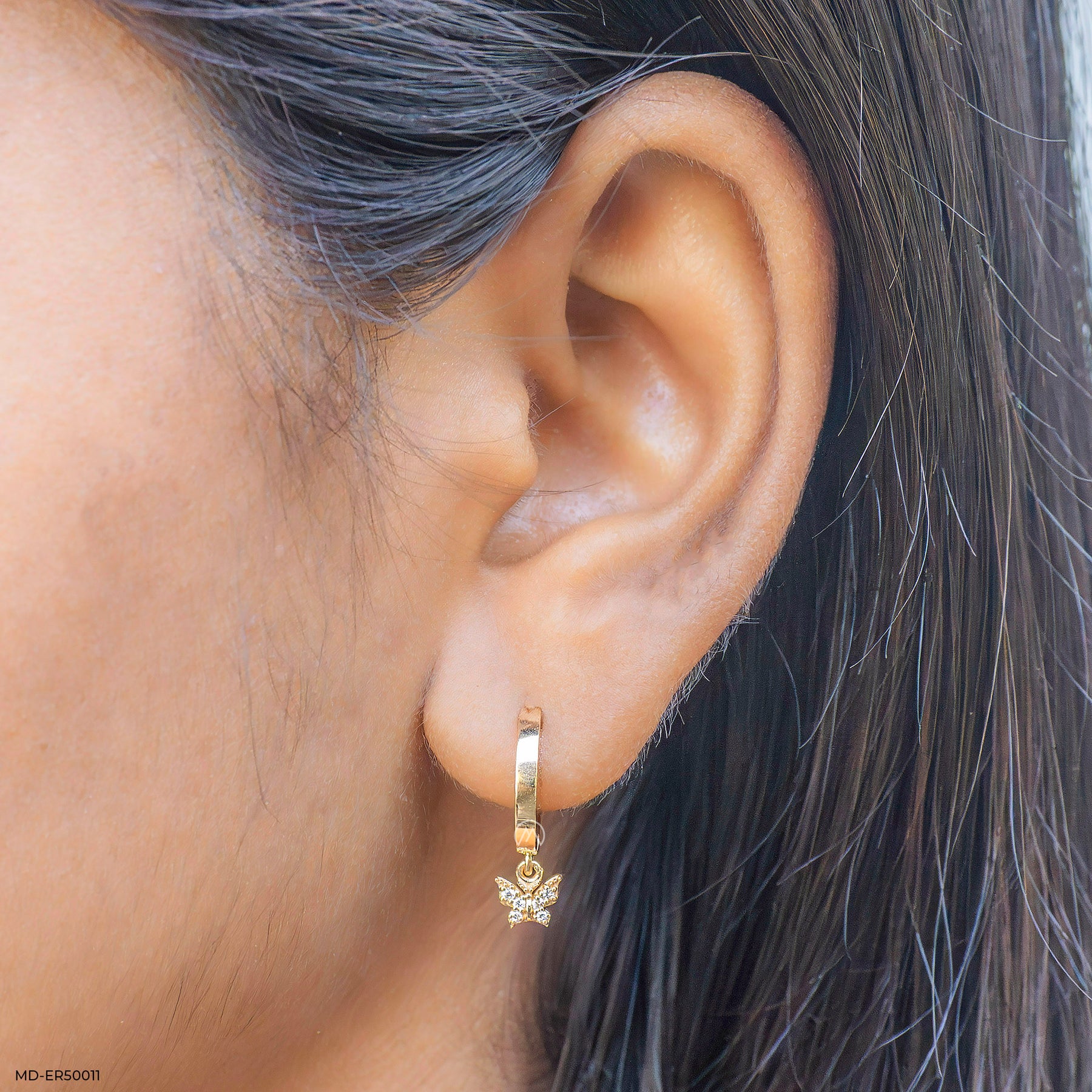 Butterfly Drop Lab Diamond Bali 925 Sterling Silver