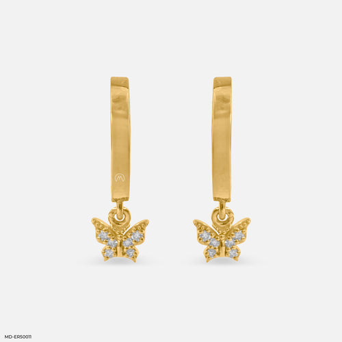 Butterfly Drop Lab Diamond Bali 925 Sterling Silver