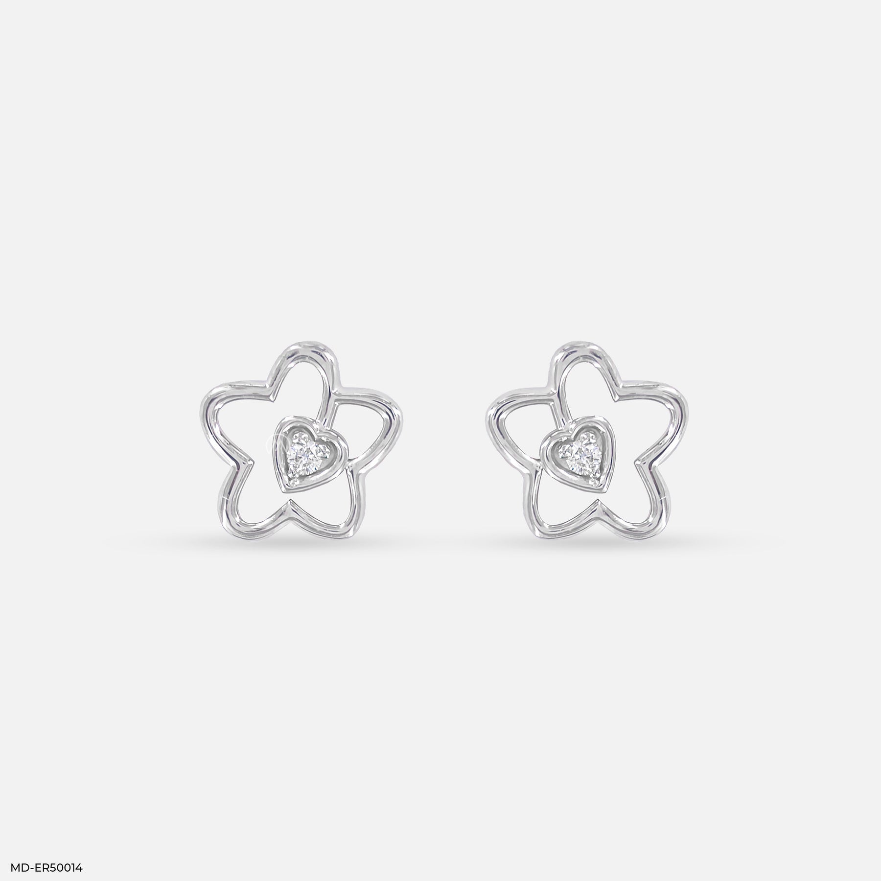 Fleuron Lab Diamond Earrings 925 Sterling Silver