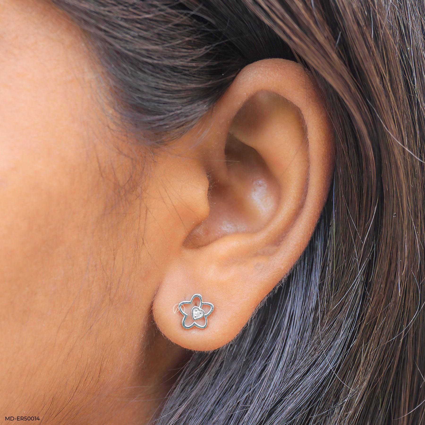 Fleuron Lab Diamond Earrings 925 Sterling Silver