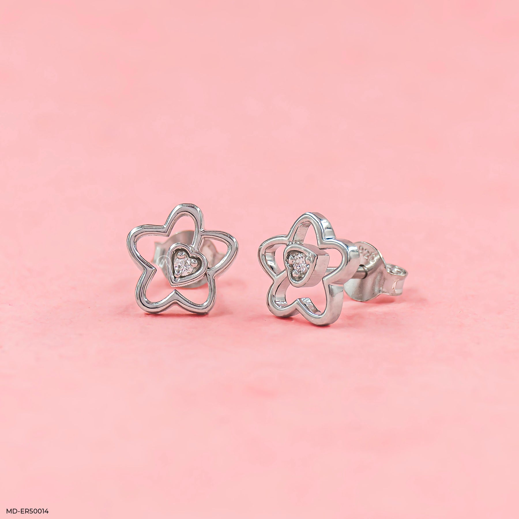 Fleuron Lab Diamond Earrings 925 Sterling Silver