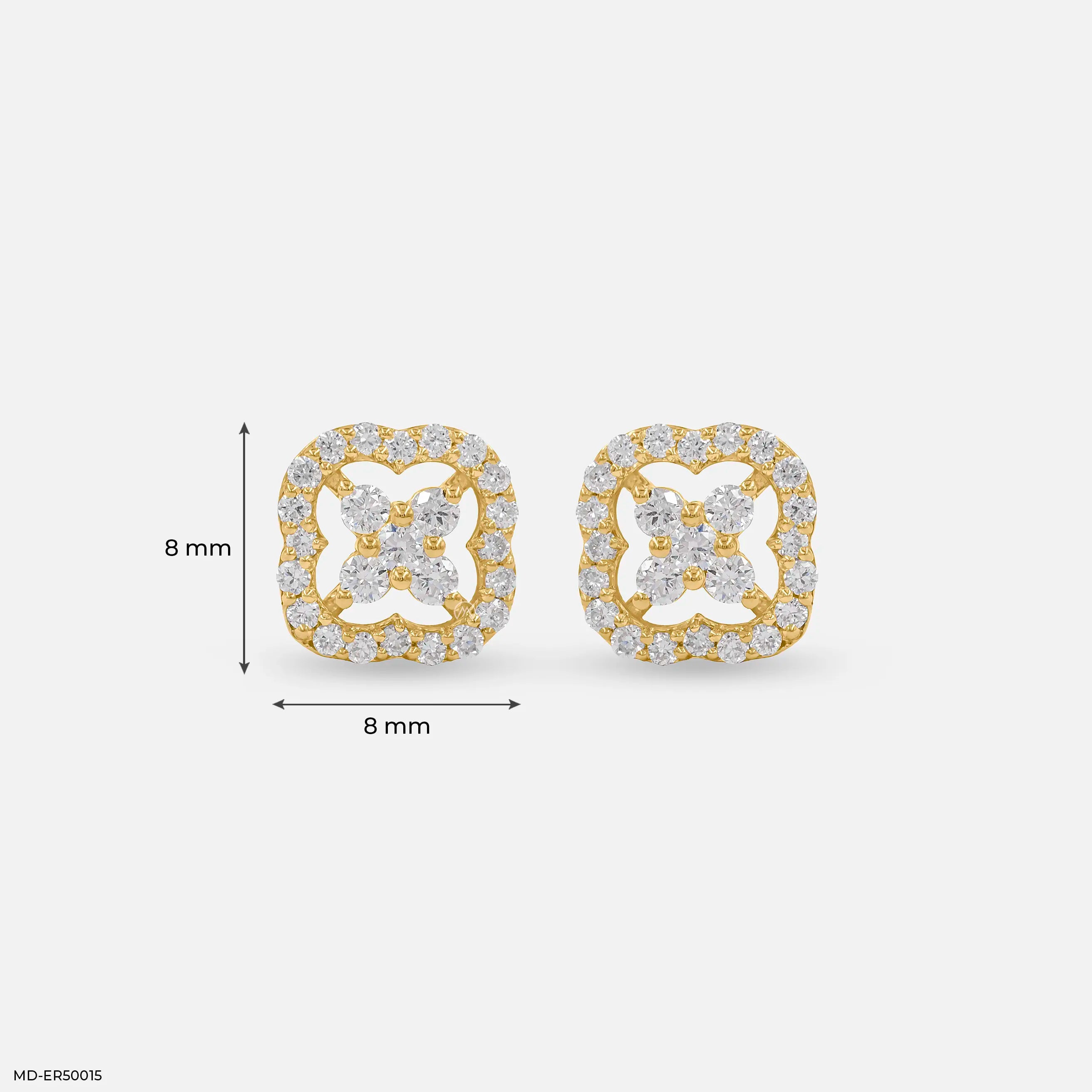 Framed Blossom Lab Diamond Earrings 925 Sterling Silver