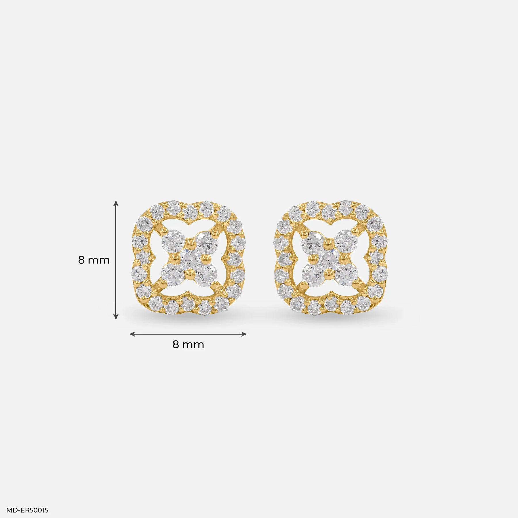 Framed Blossom Lab Diamond Earrings 925 Sterling Silver