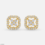 Framed Blossom Lab Diamond Earrings 925 Sterling Silver