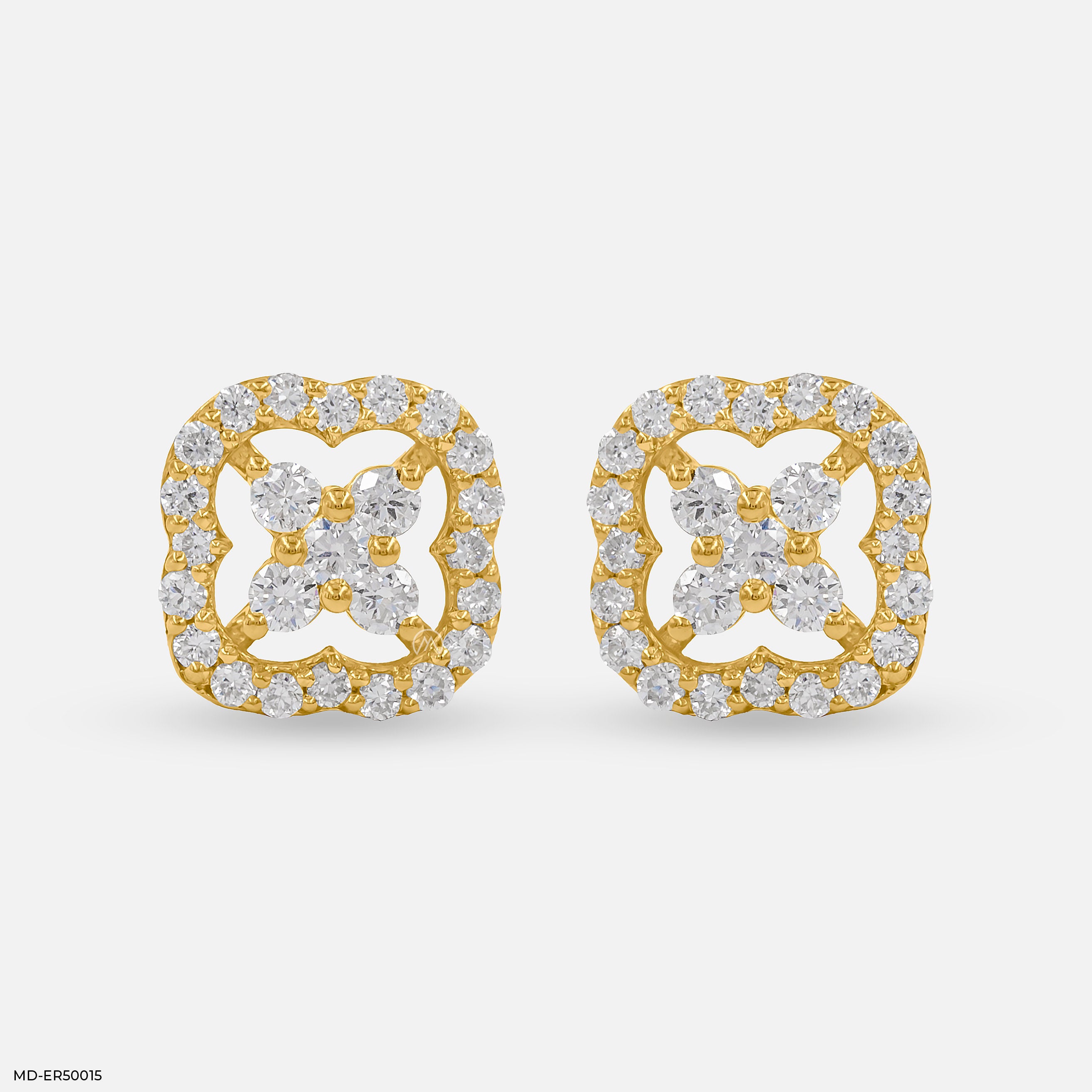 Framed Blossom Lab Diamond Earrings 925 Sterling Silver