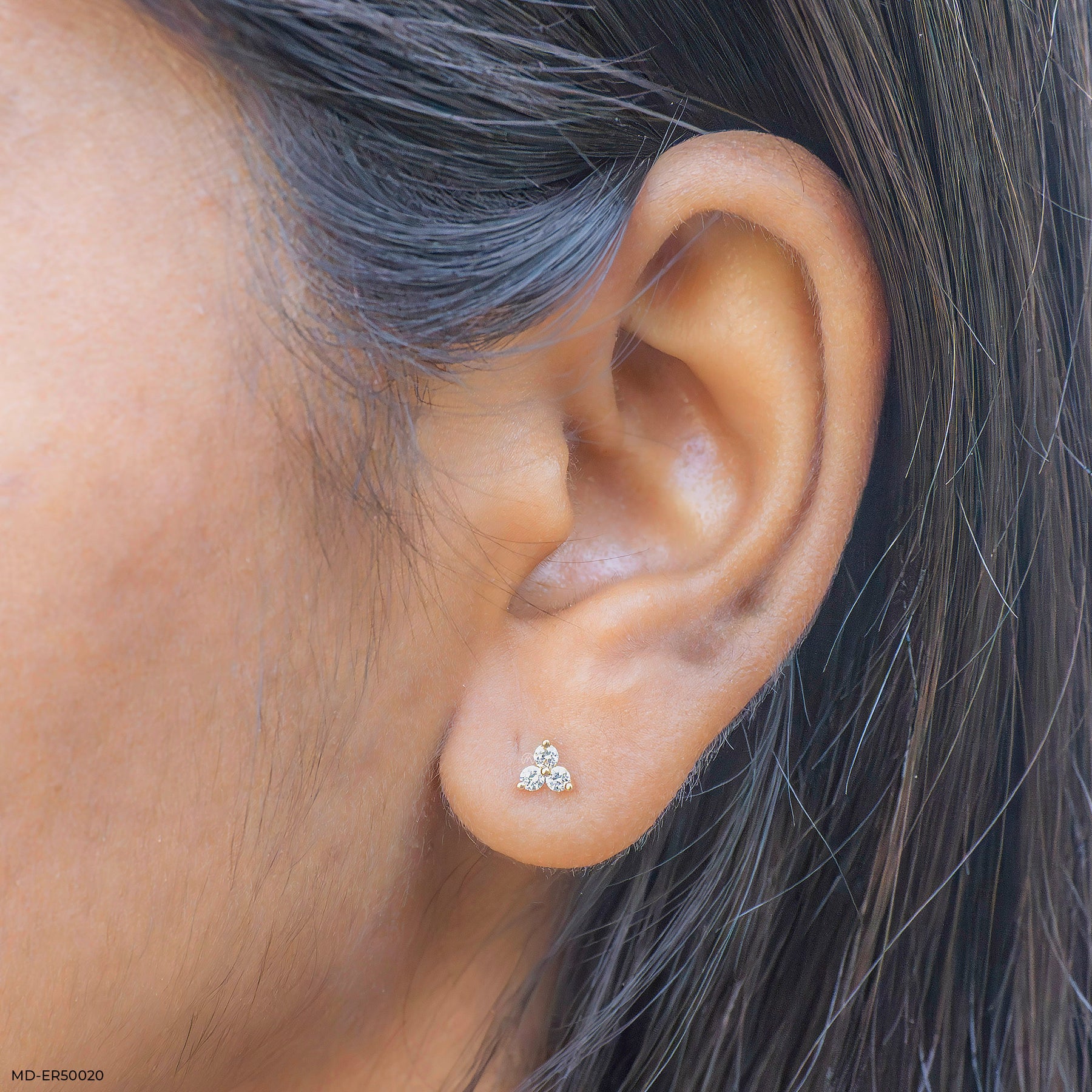 Trinity Spark Lab Diamond Stud 925 Sterling Silver