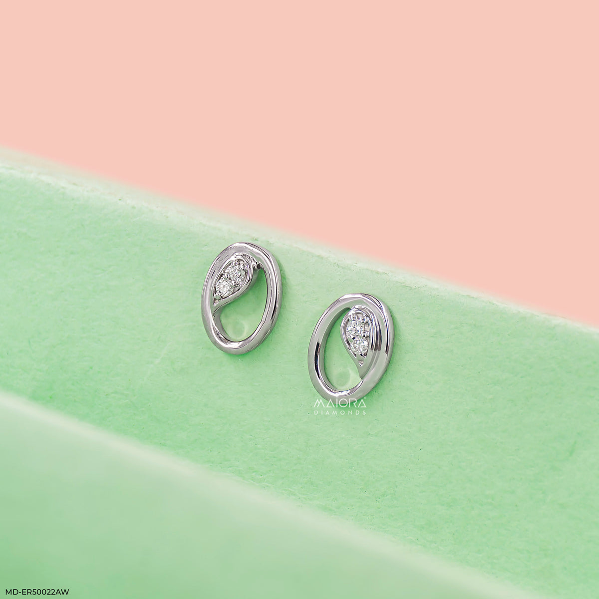 Oval Orbit Diamond Earrings
