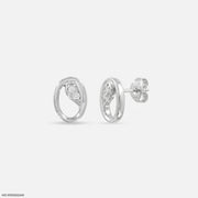 Oval Orbit Diamond Earrings