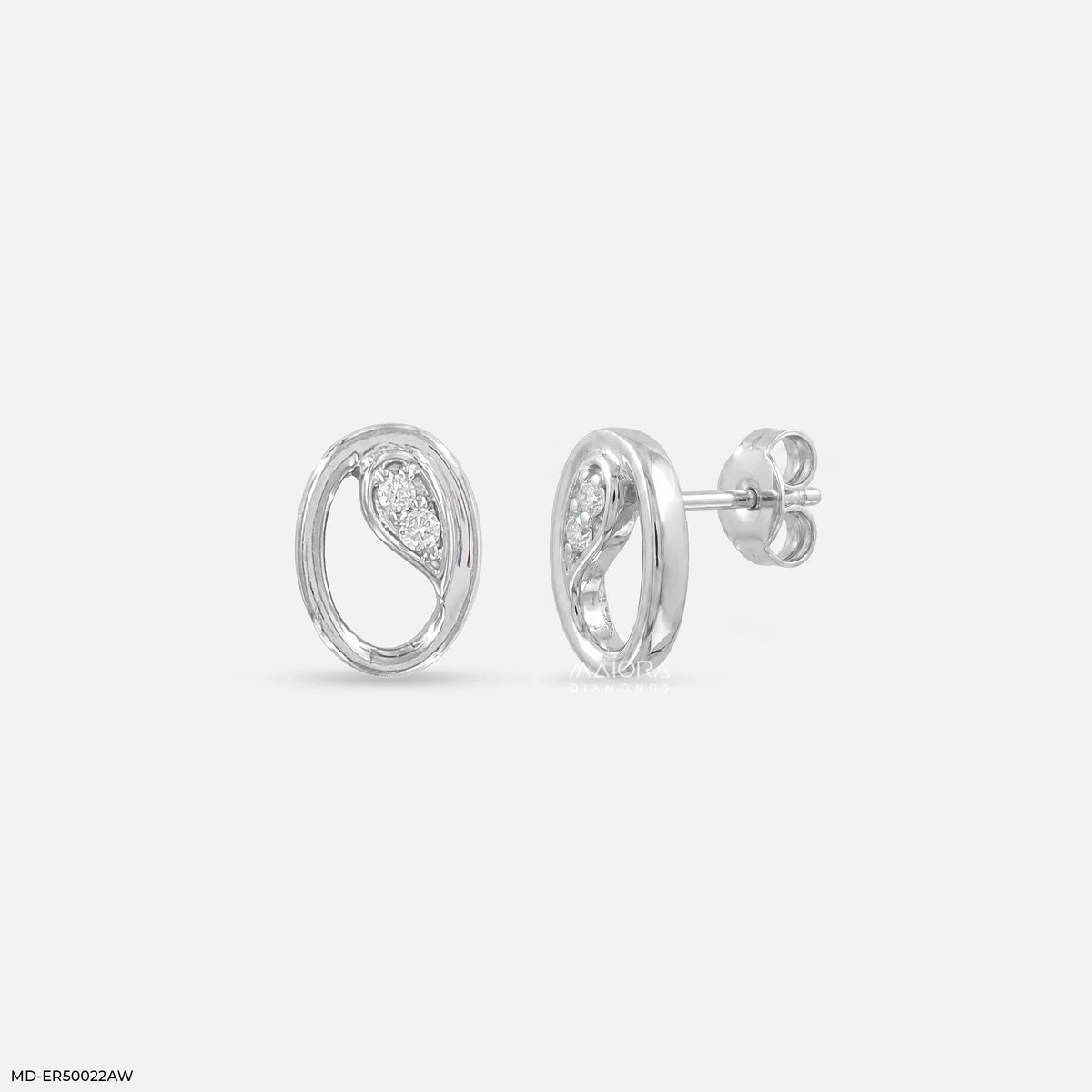 Oval Orbit Diamond Earrings