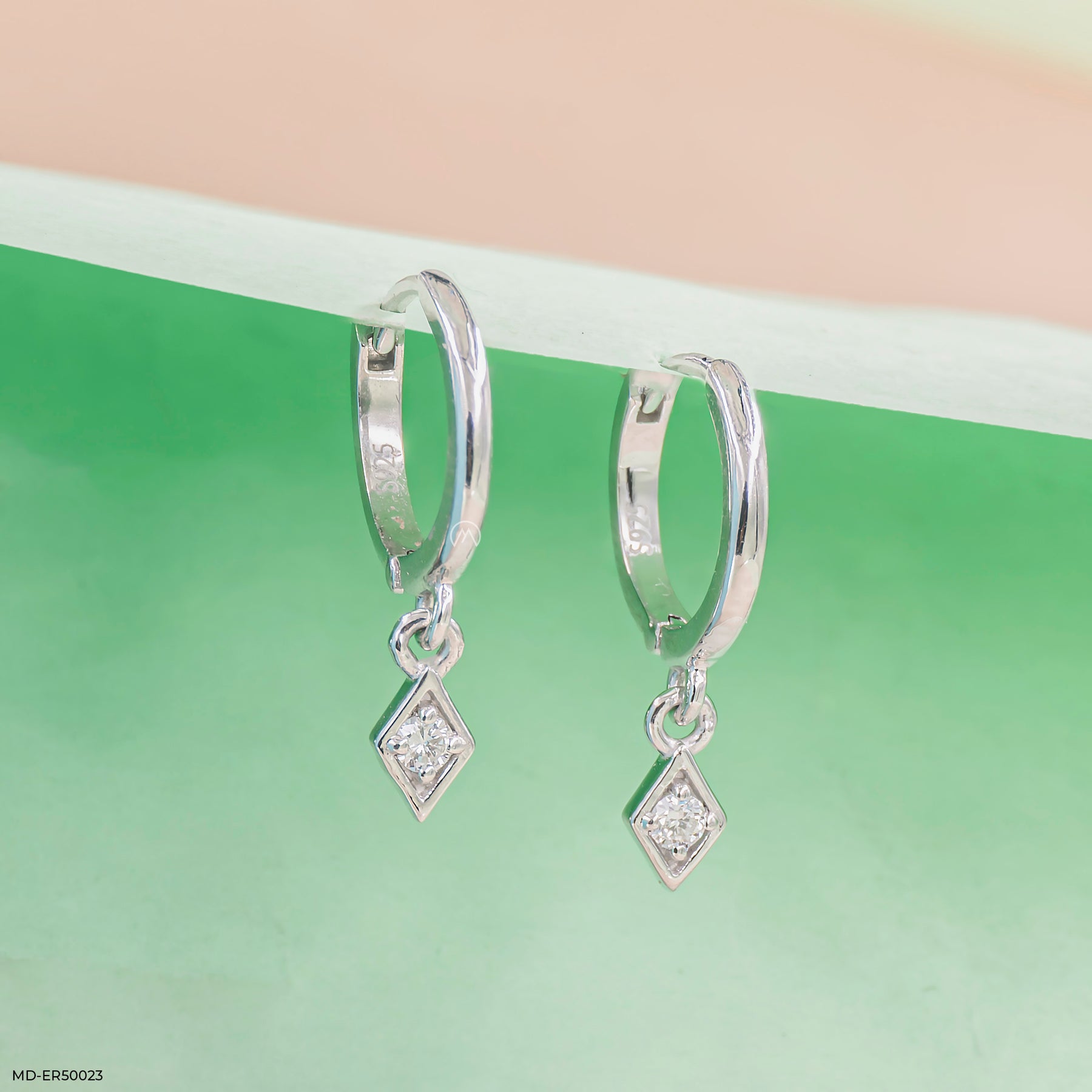 Dazzling Drop Lab Diamond Bali 925 Sterling Silver