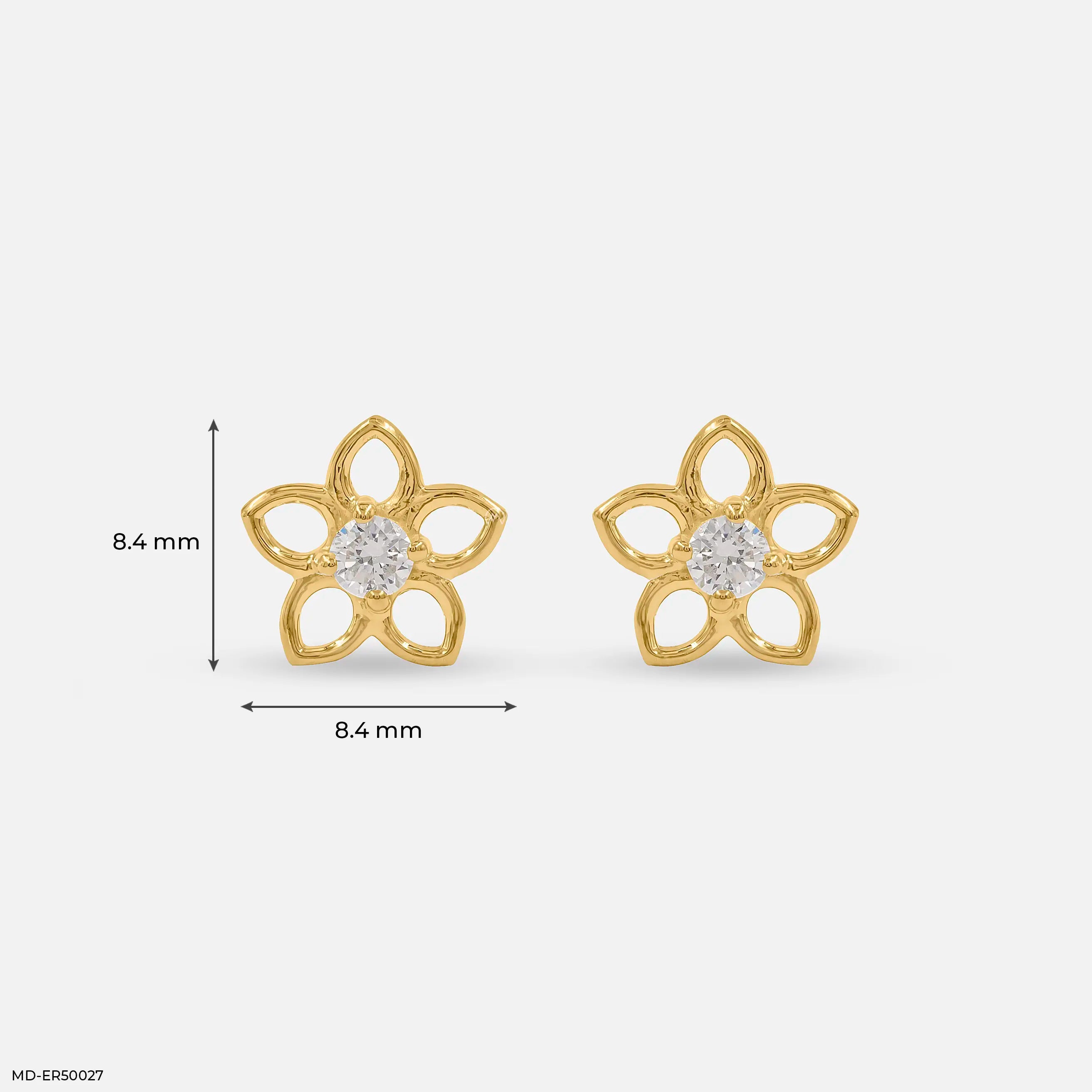 Sparkly Daisy Lab Diamond Stud 925 Sterling Silver
