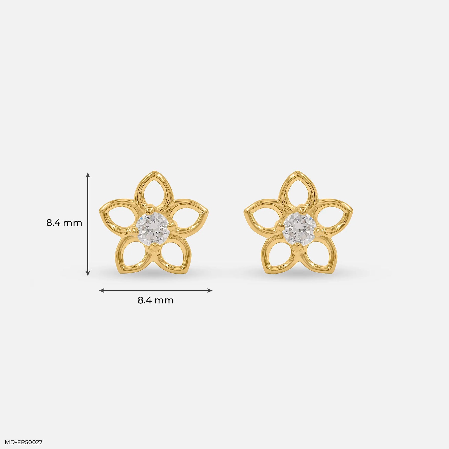Sparkly Daisy Lab Diamond Stud 925 Sterling Silver