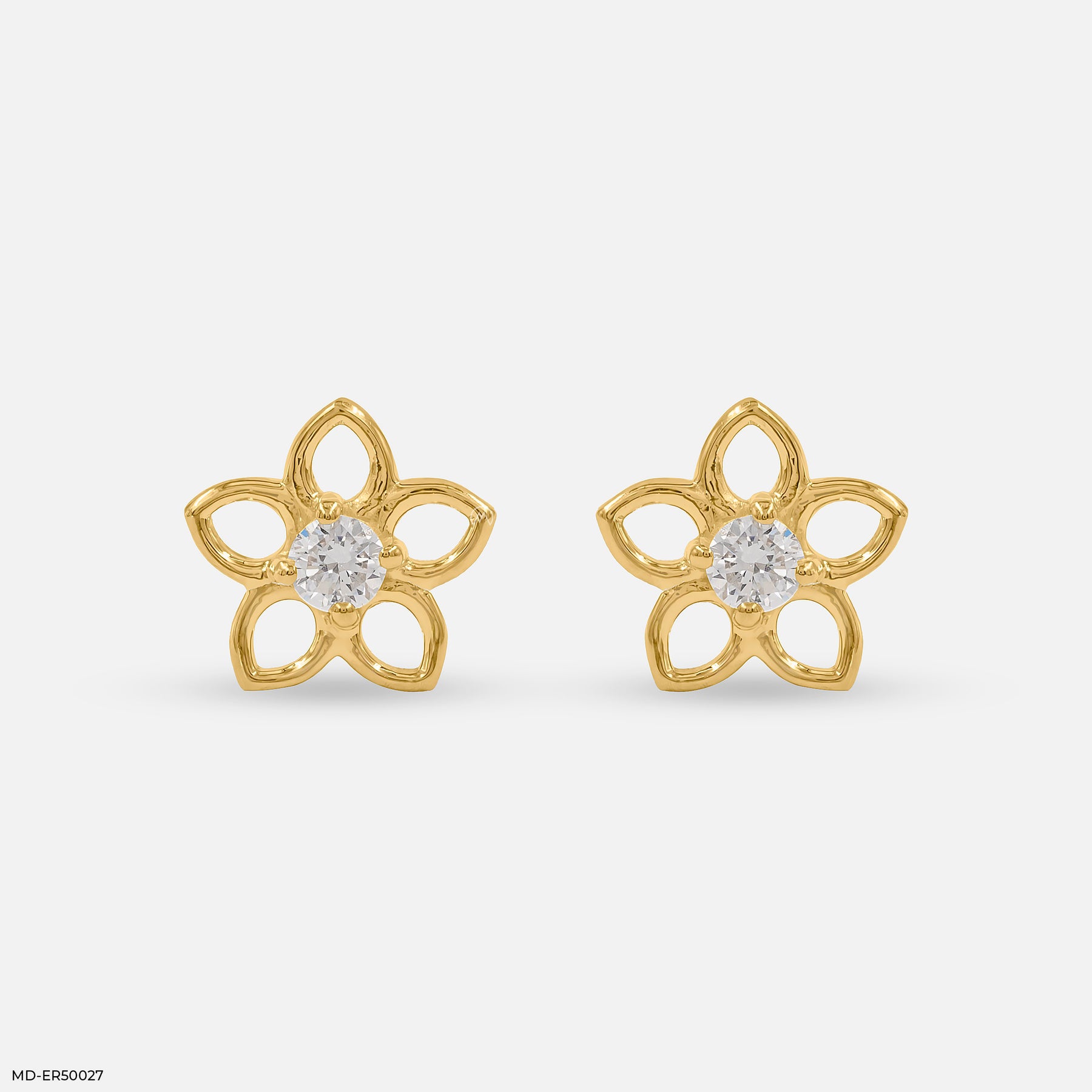 Sparkly Daisy Lab Diamond Stud 925 Sterling Silver