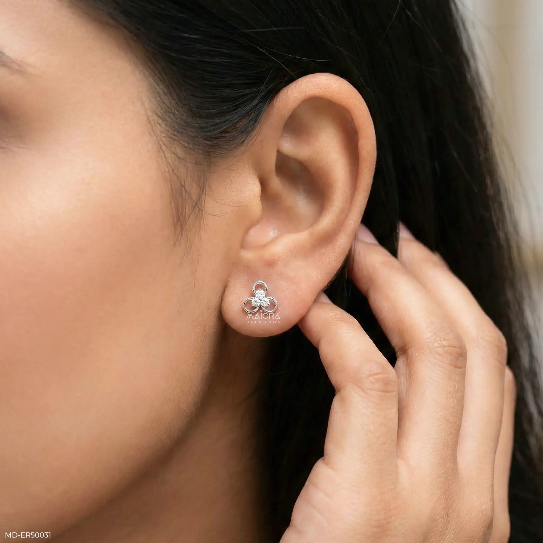 Elowen Bloom Lab Diamond Earrings 925 Sterling Silver