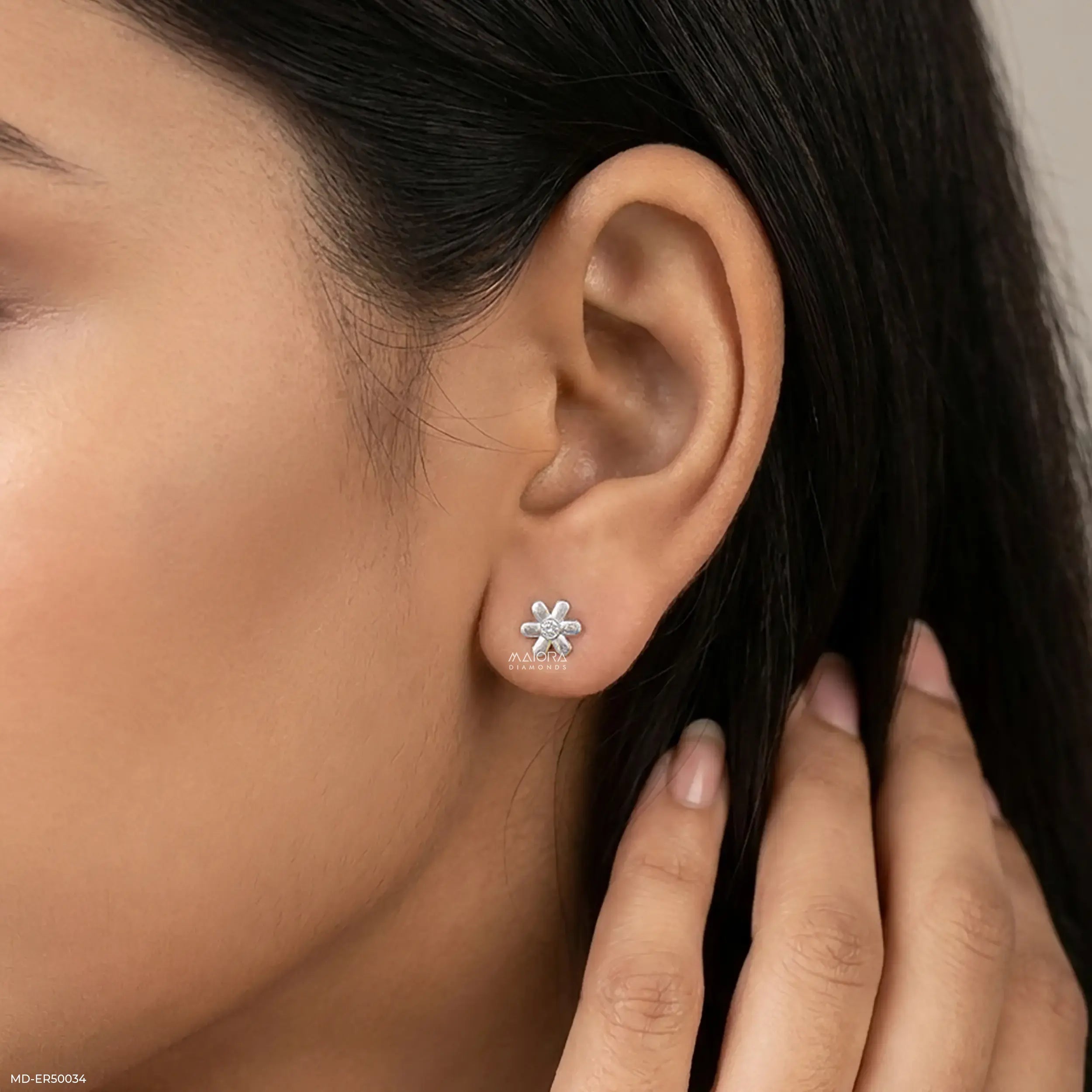 Nargis Dew Lab Diamond Earrings