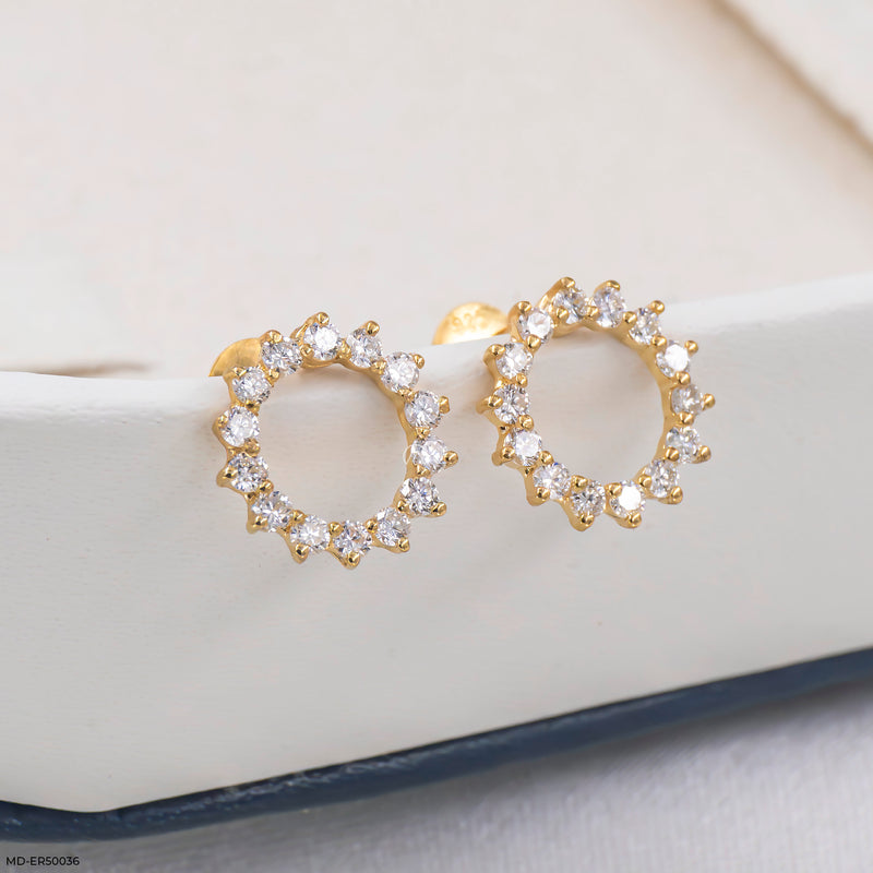 Celestial Circles Lab Diamond Earrings 925 Sterling Silver