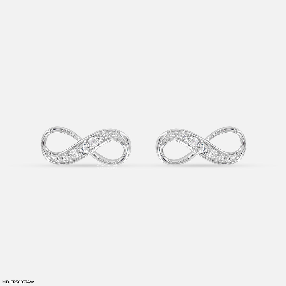 Infinity Twist Diamond Studs Earrings