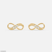 Eight Curved Diamond Studs Earrings