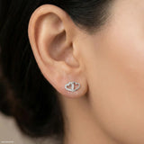 Eterna Heart Lab Diamond Earrings 925 Sterling Silver