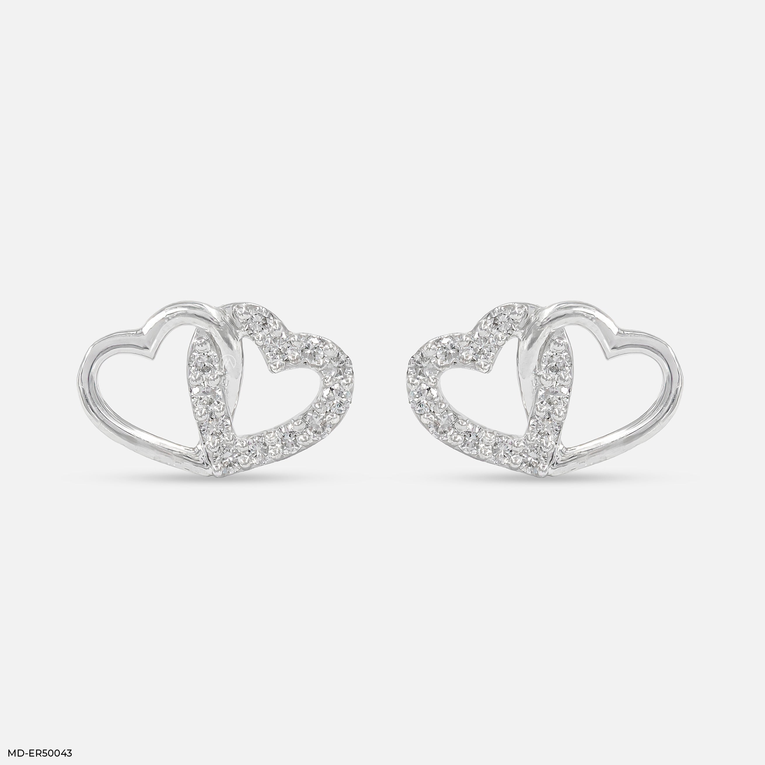 Eterna Heart Lab Diamond Earrings 925 Sterling Silver