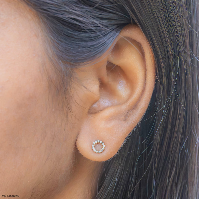 Circle & Shine Lab Diamonds Stud 925 Sterling Silver