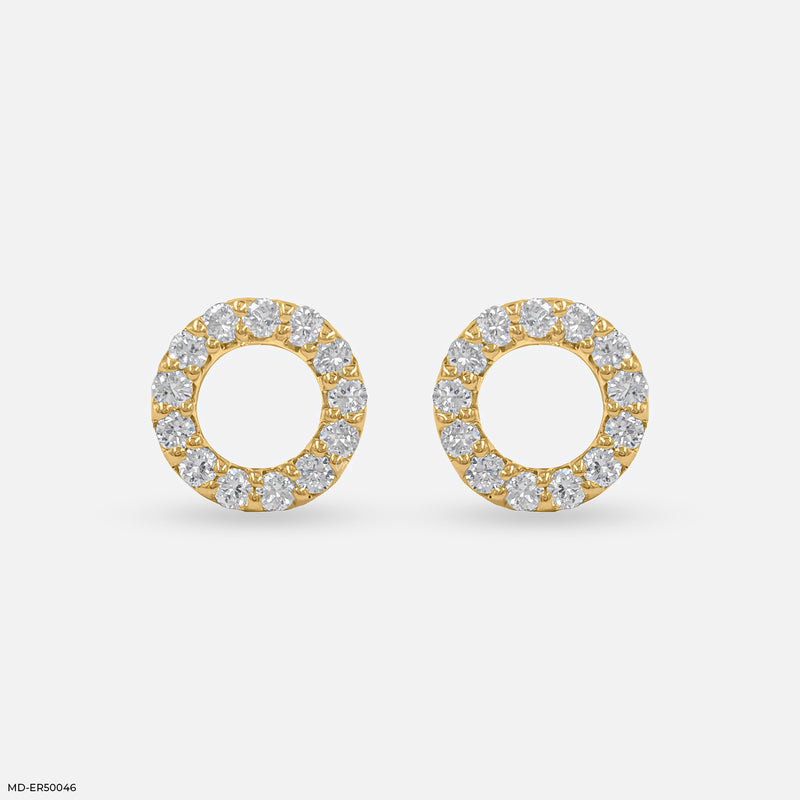 Circle & Shine Lab Diamonds Stud 925 Sterling Silver