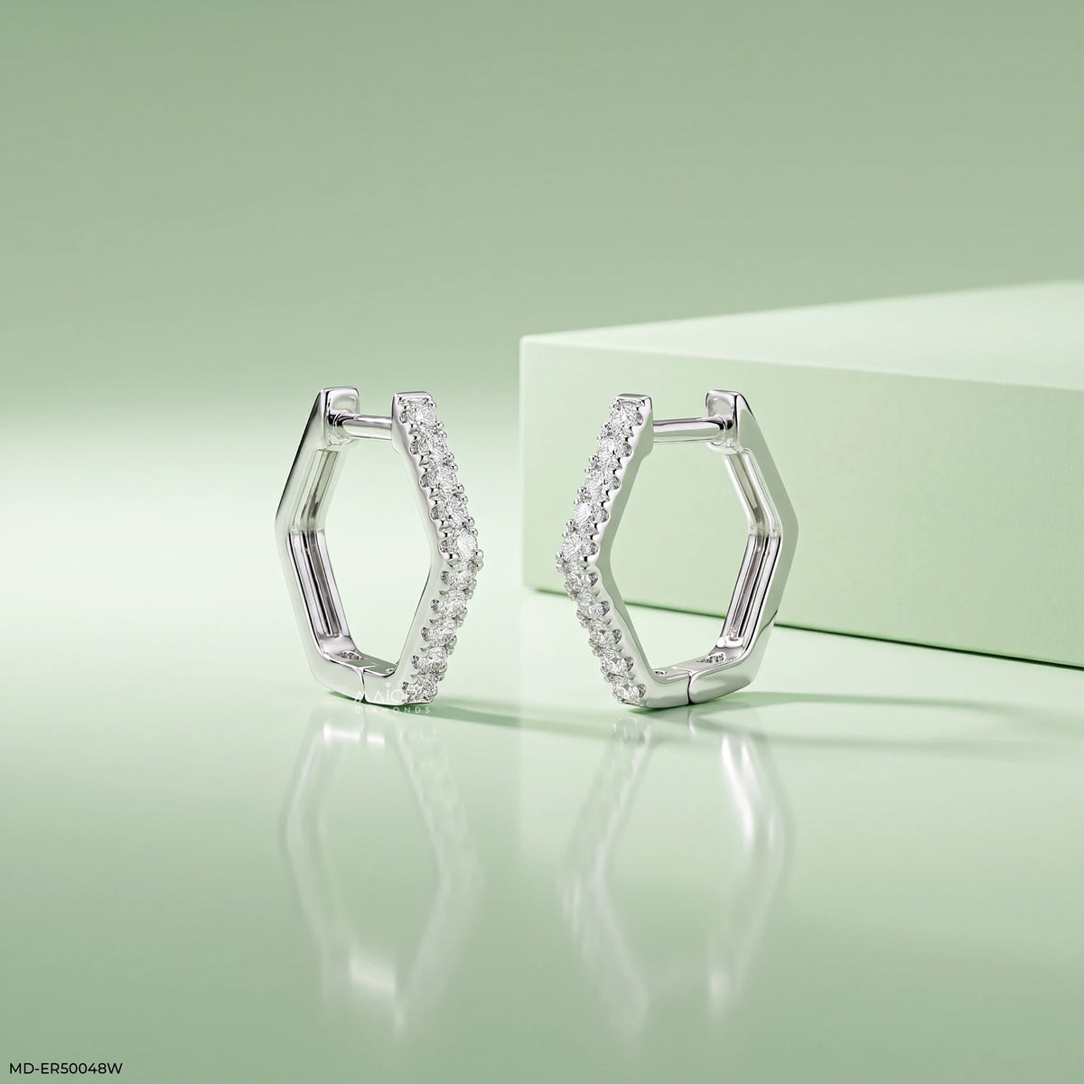 Hexa Shine Diamond Bali Earrings