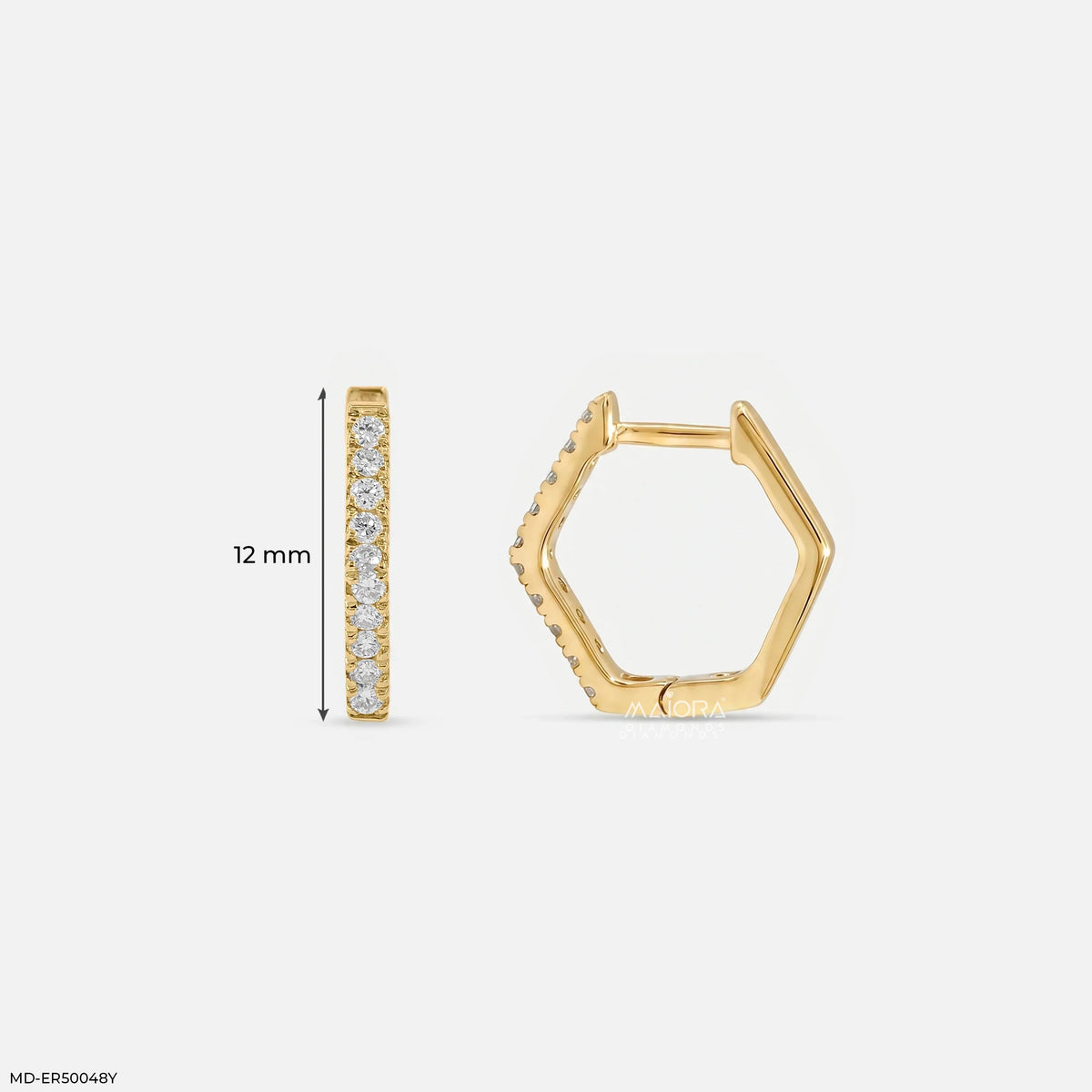 Hexa Row Diamond Bali Earrings