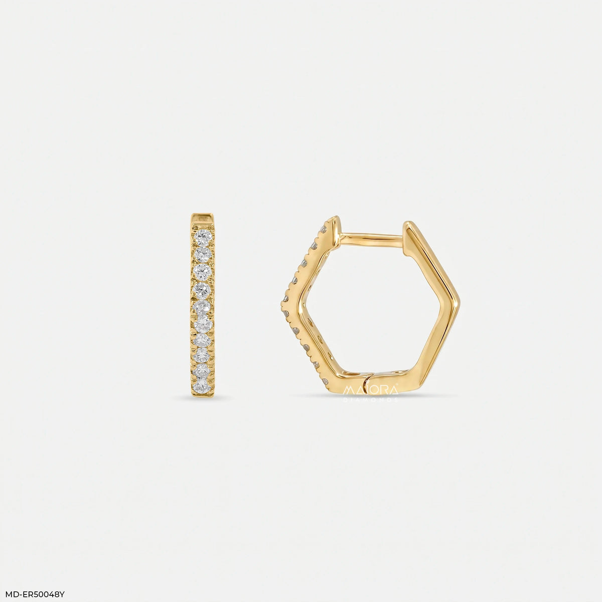 Hexa Row Diamond Bali Earrings