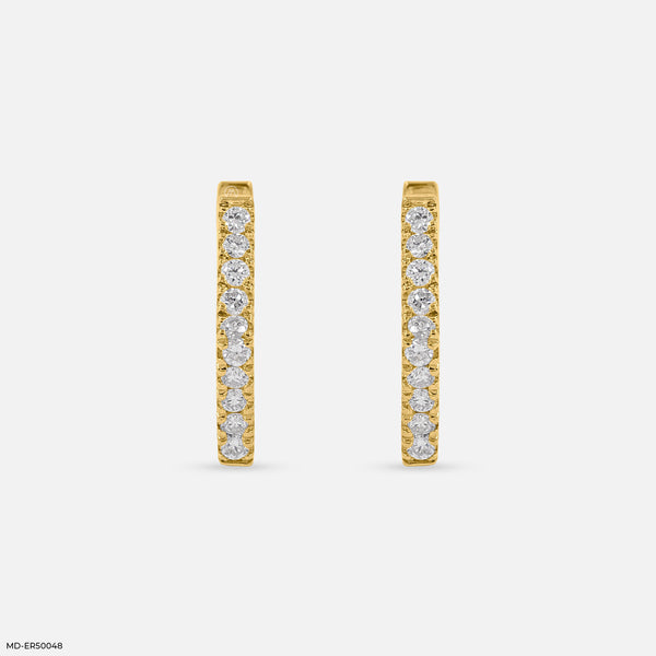 Hexagon Lab Diamond Hoop 925 Sterling Silver