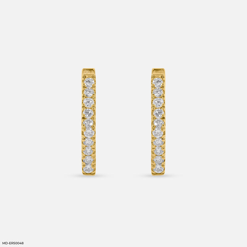 Hexagon Lab Diamond Hoop 925 Sterling Silver
