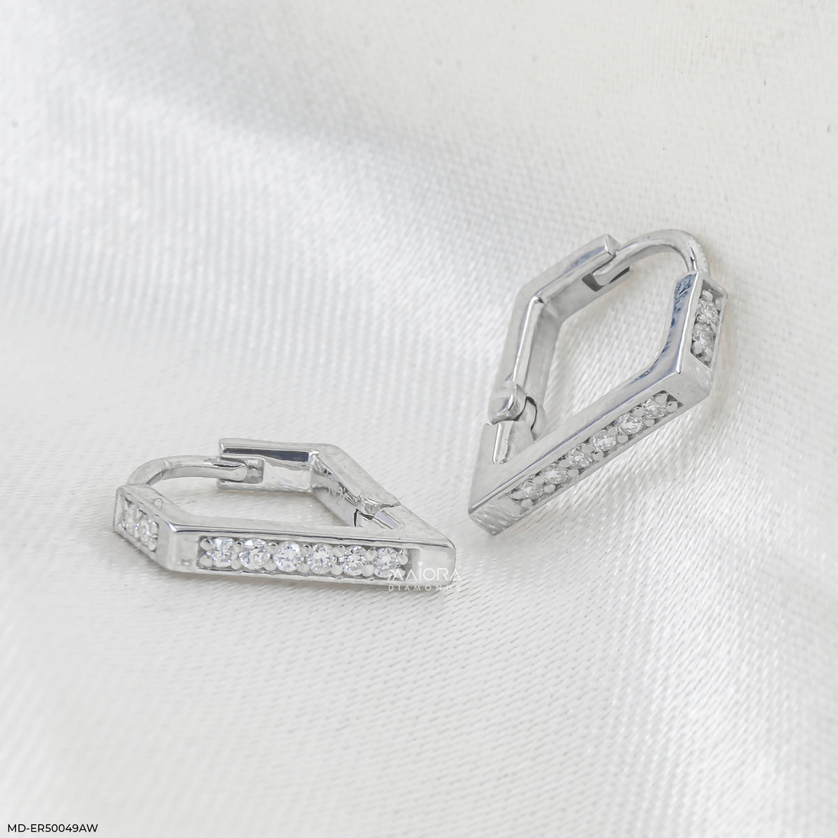 Liner Edge Diamond Bali Earrings