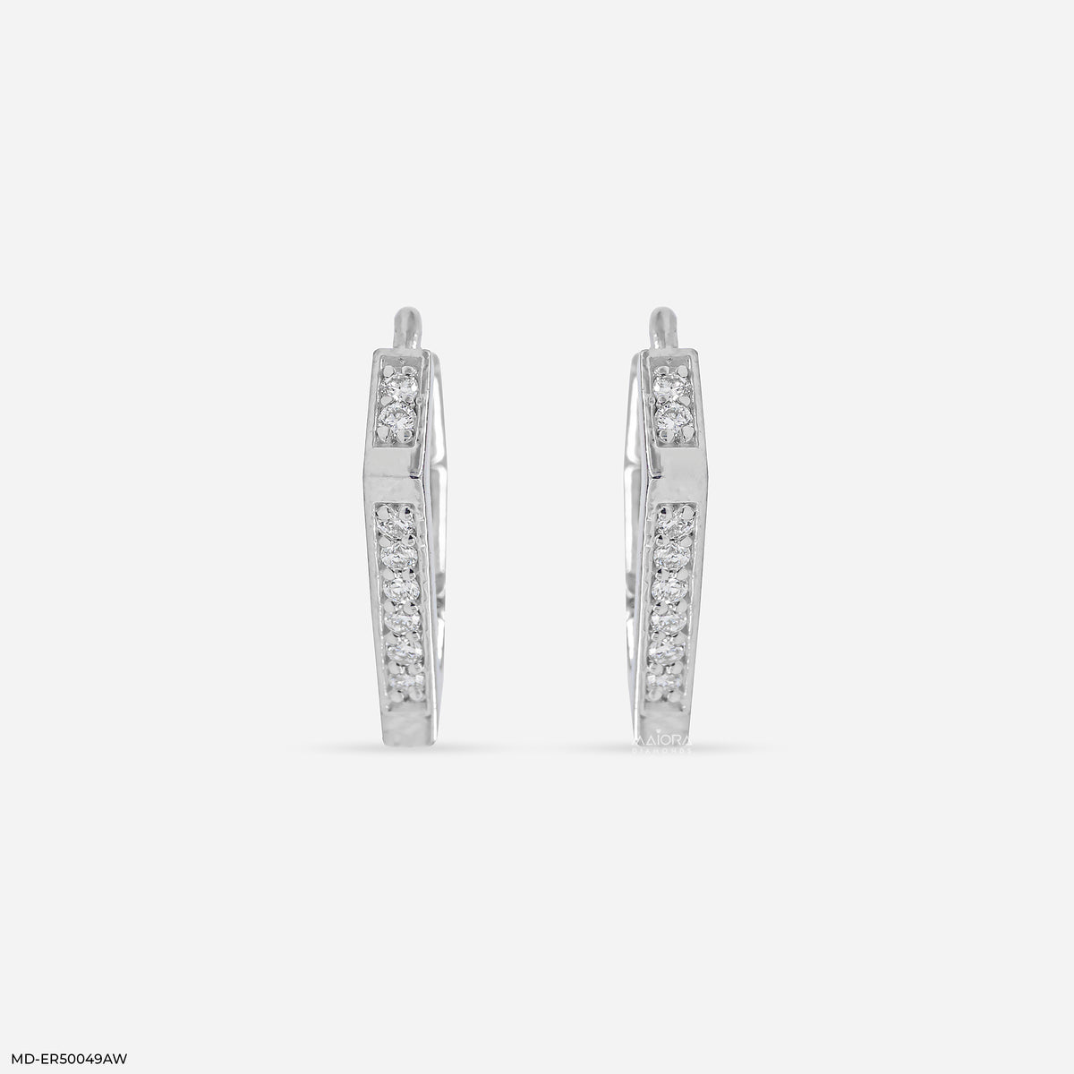 Liner Edge Diamond Bali Earrings