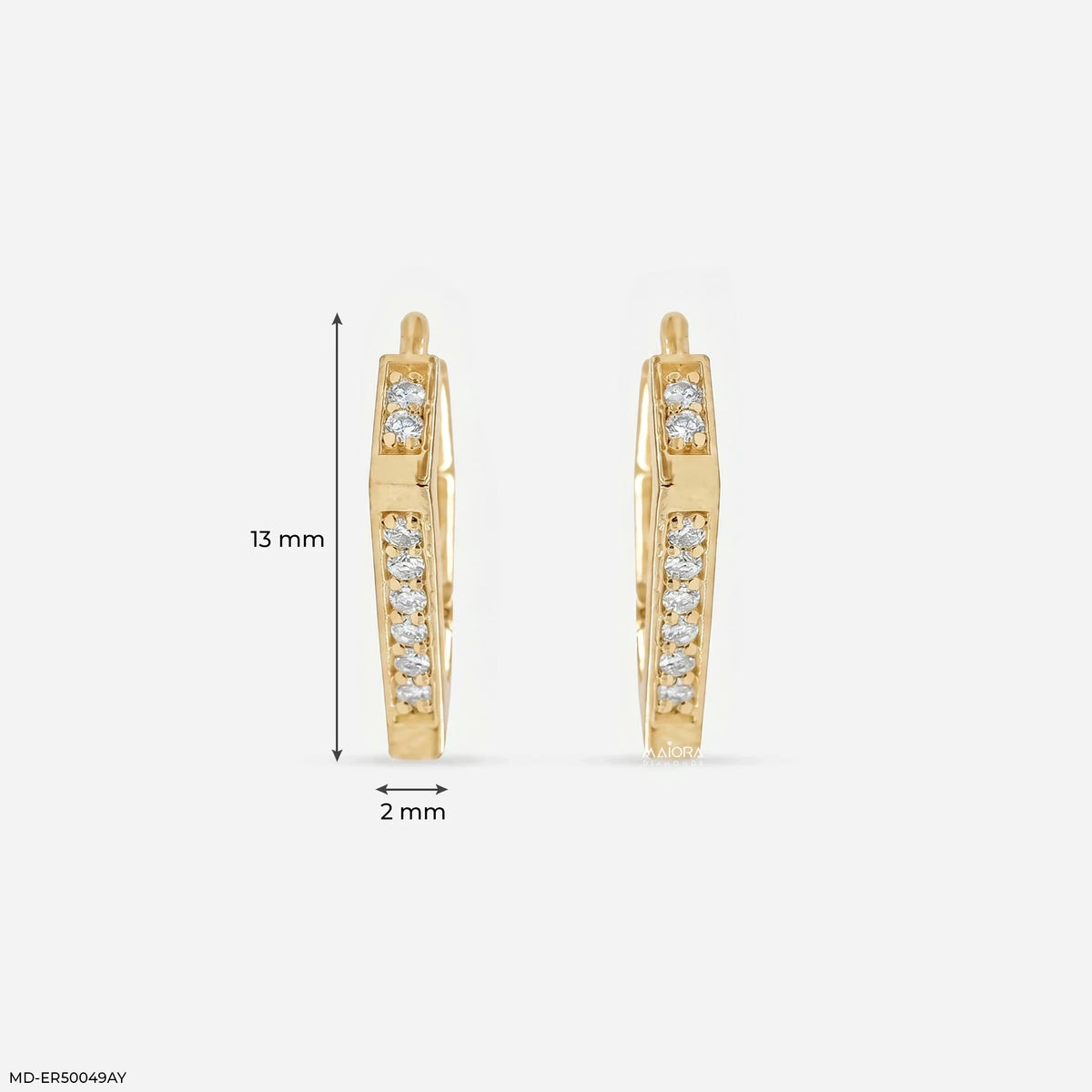 Geomatric Bar Diamond Bali Earrings