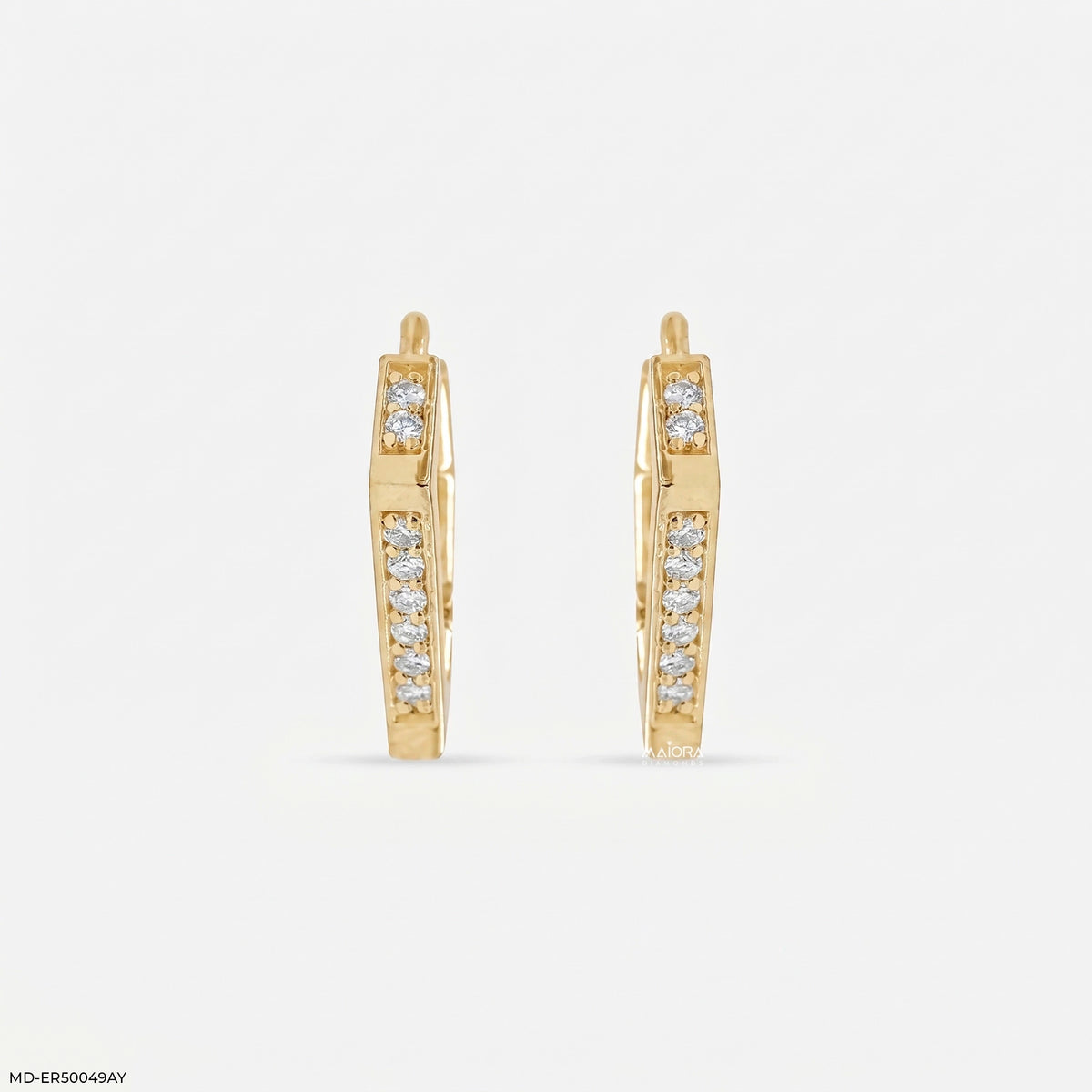 Geomatric Bar Diamond Bali Earrings